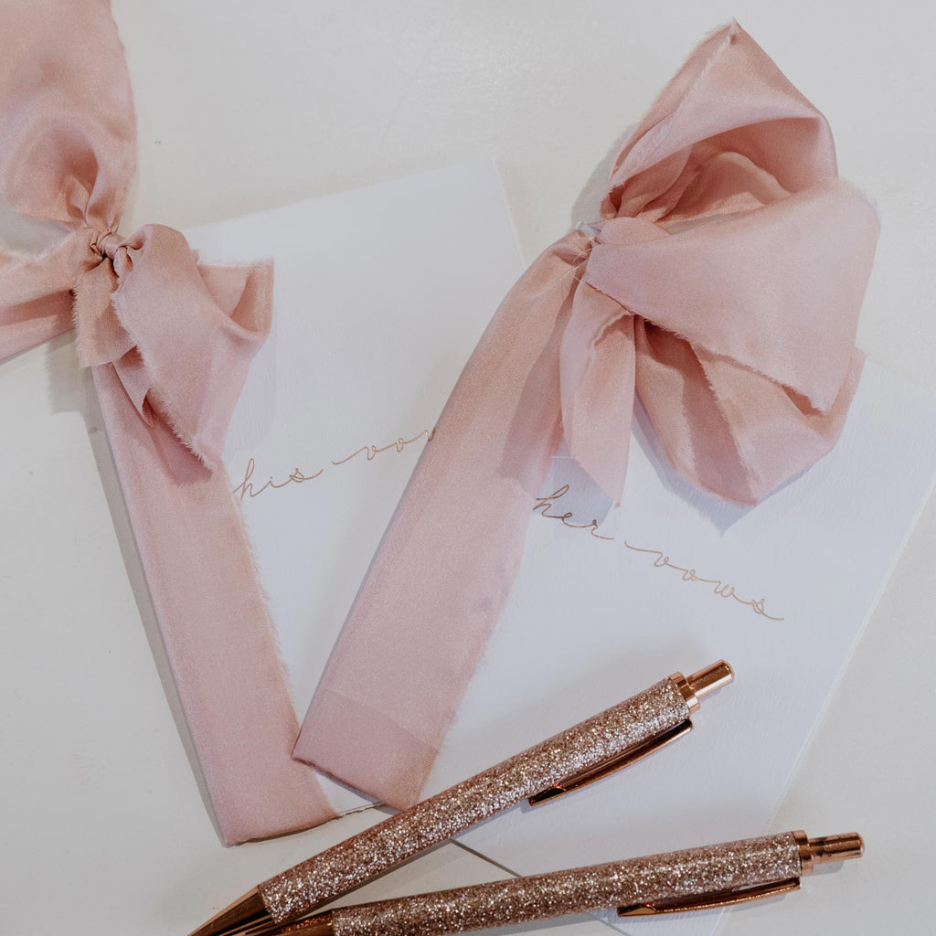 champagne pink|Vow Cards (Set of 2) - The Whole Bride