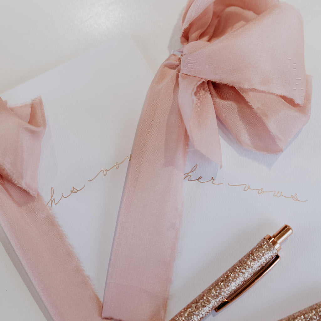 champagne pink|Vow Cards (Set of 2) - The Whole Bride