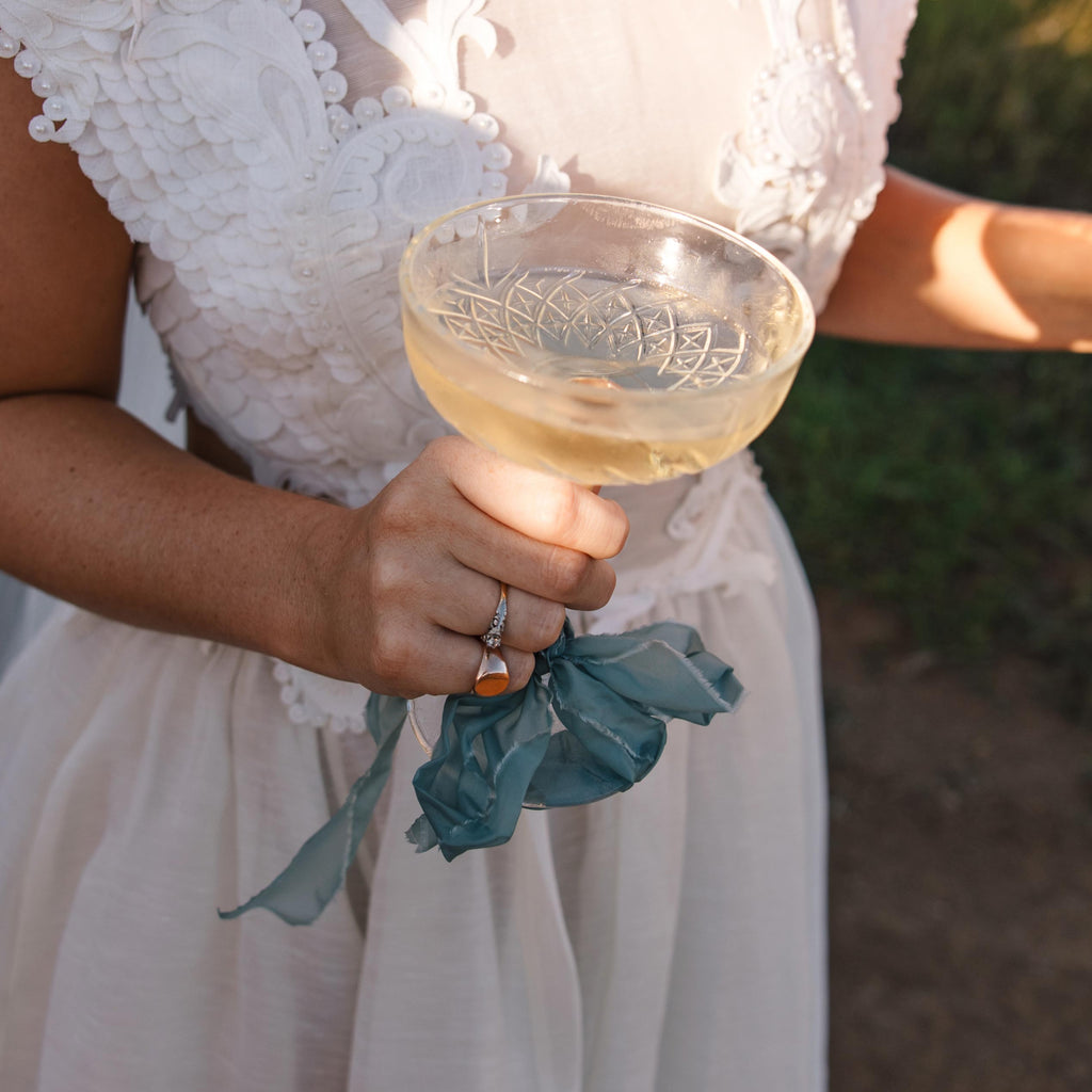 steel blue|Silk Bouquet Ribbon - The Whole Bride