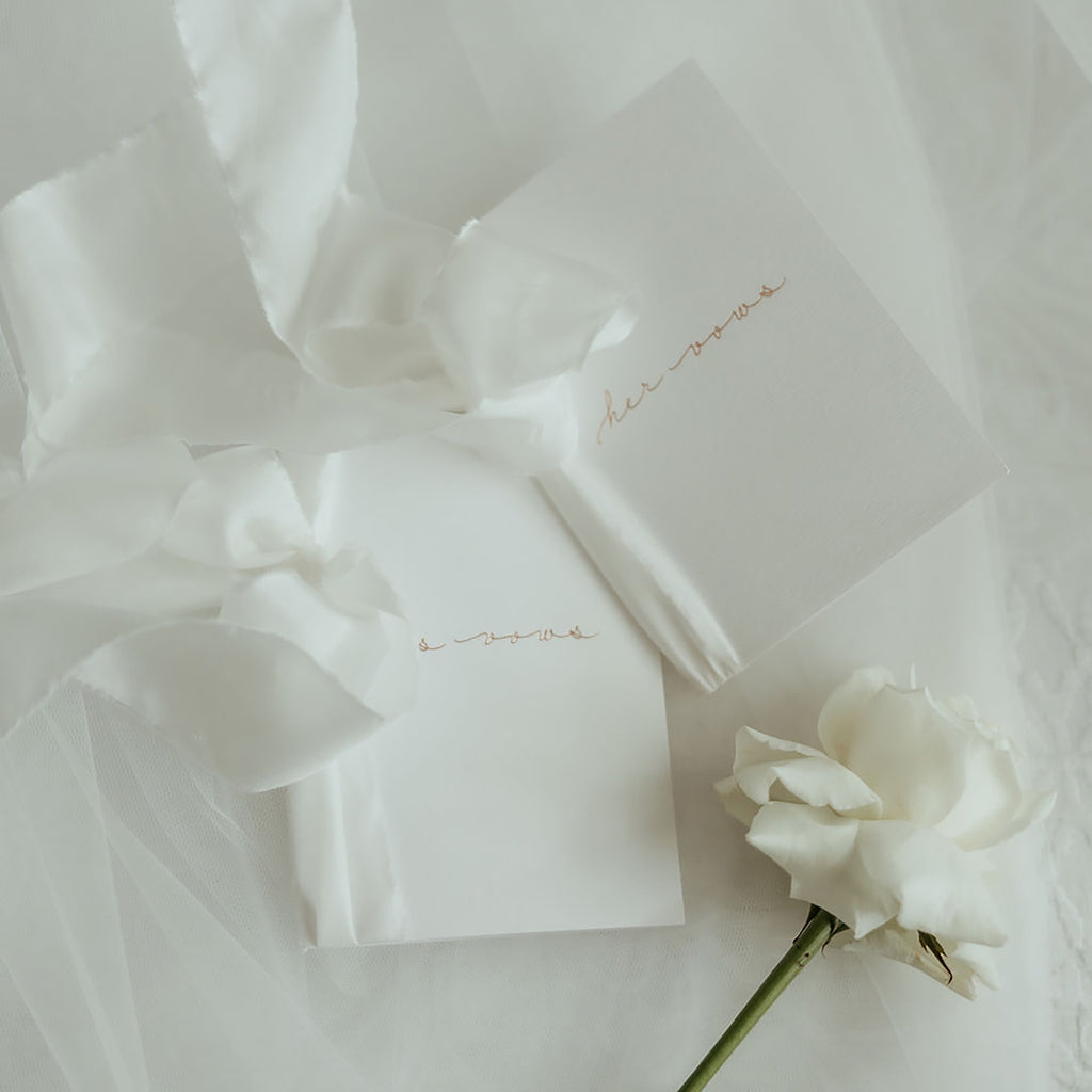 pure white|Vow Cards (Set of 2) - The Whole Bride