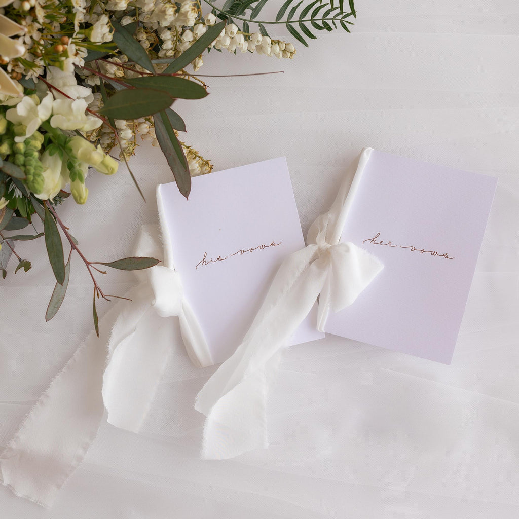 pure white|Vow Cards (Set of 2) - The Whole Bride