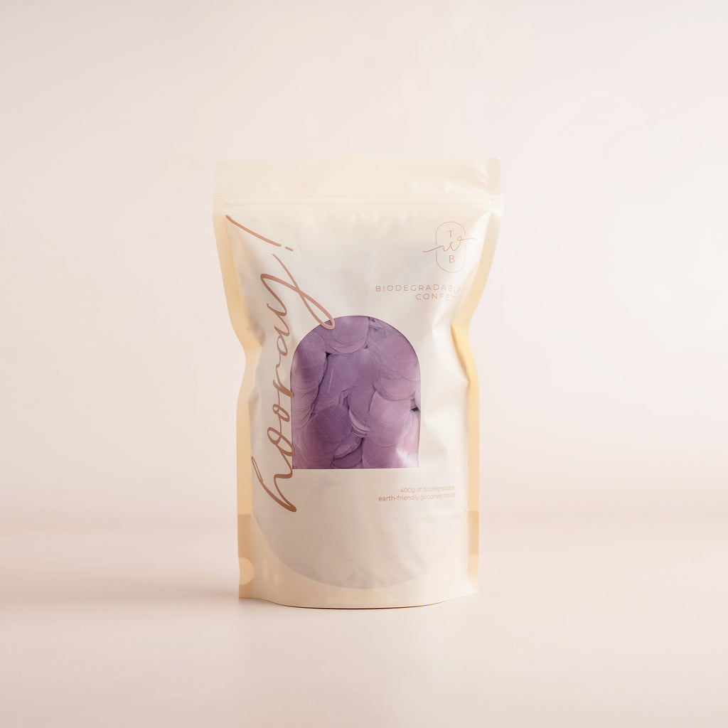 Purple|Biodegradable Confetti - Circle (Bag Only) - The Whole Bride