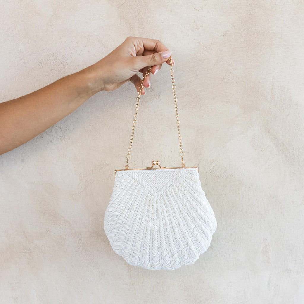 white coco|Coco Beaded Clutch - The Whole Bride