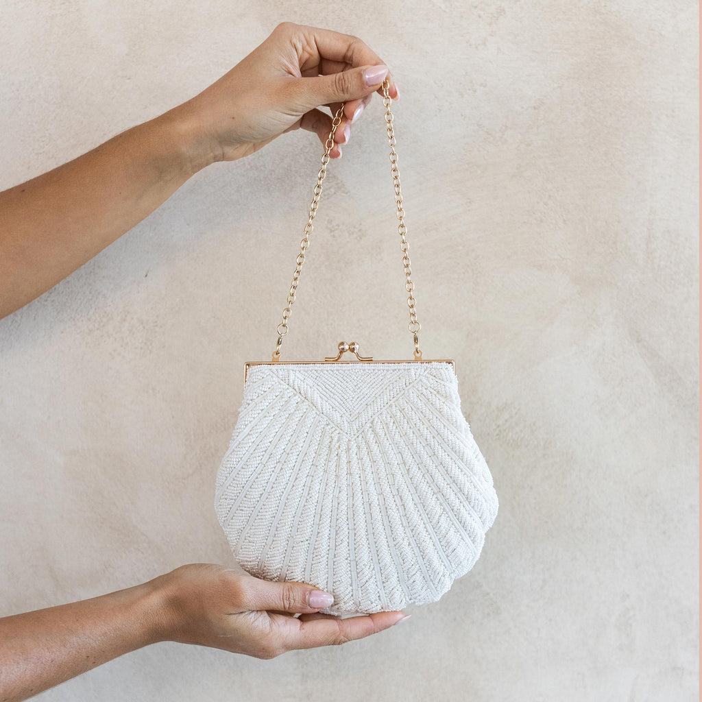 white coco|Coco Beaded Clutch - The Whole Bride