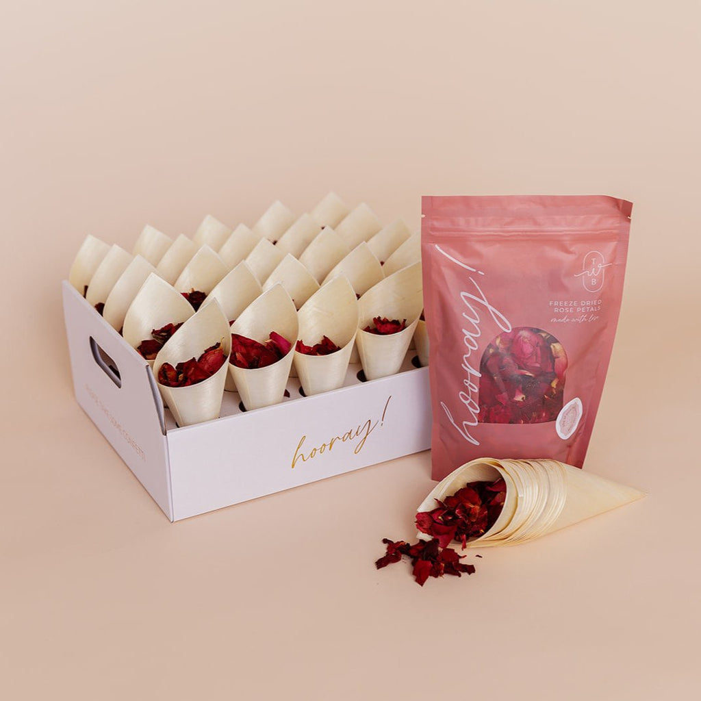 The Ultimate Rose Petal Bundle (petals, cones + trays) - The Whole Bride