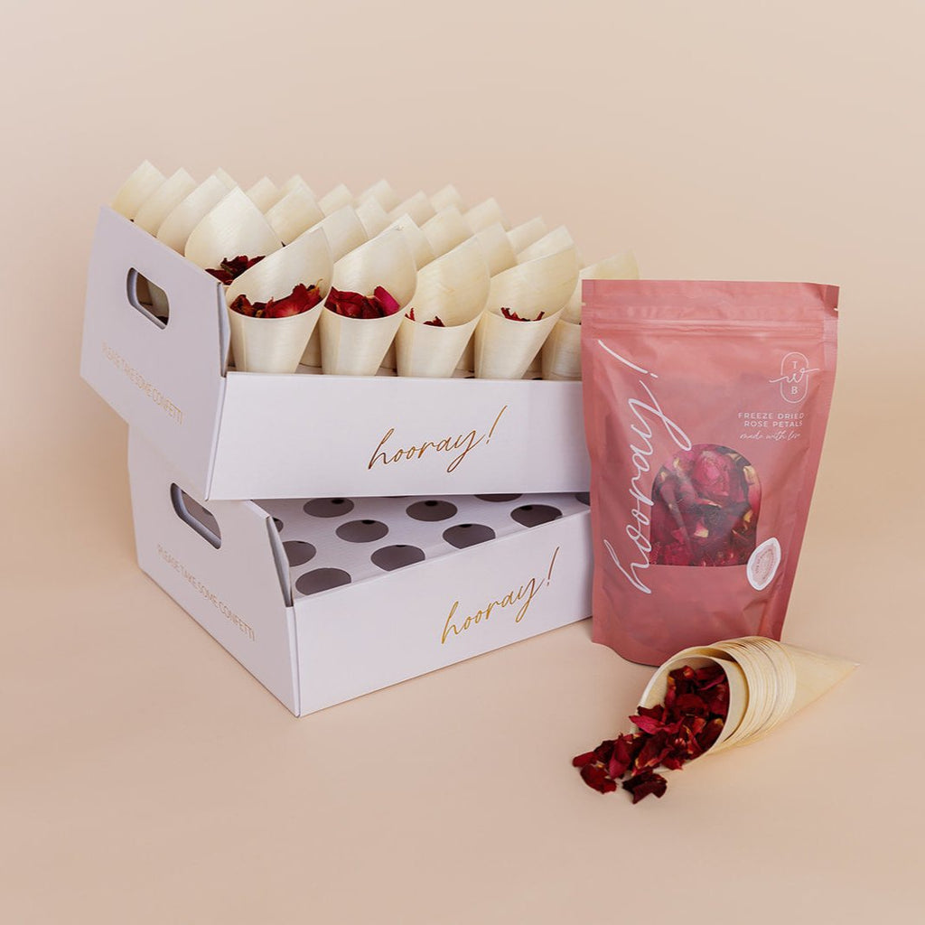 The Ultimate Rose Petal Bundle (petals, cones + trays) - The Whole Bride