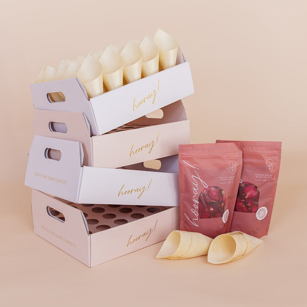 The Ultimate Rose Petal Bundle (petals, cones + trays) - The Whole Bride